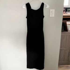 Black open back dress